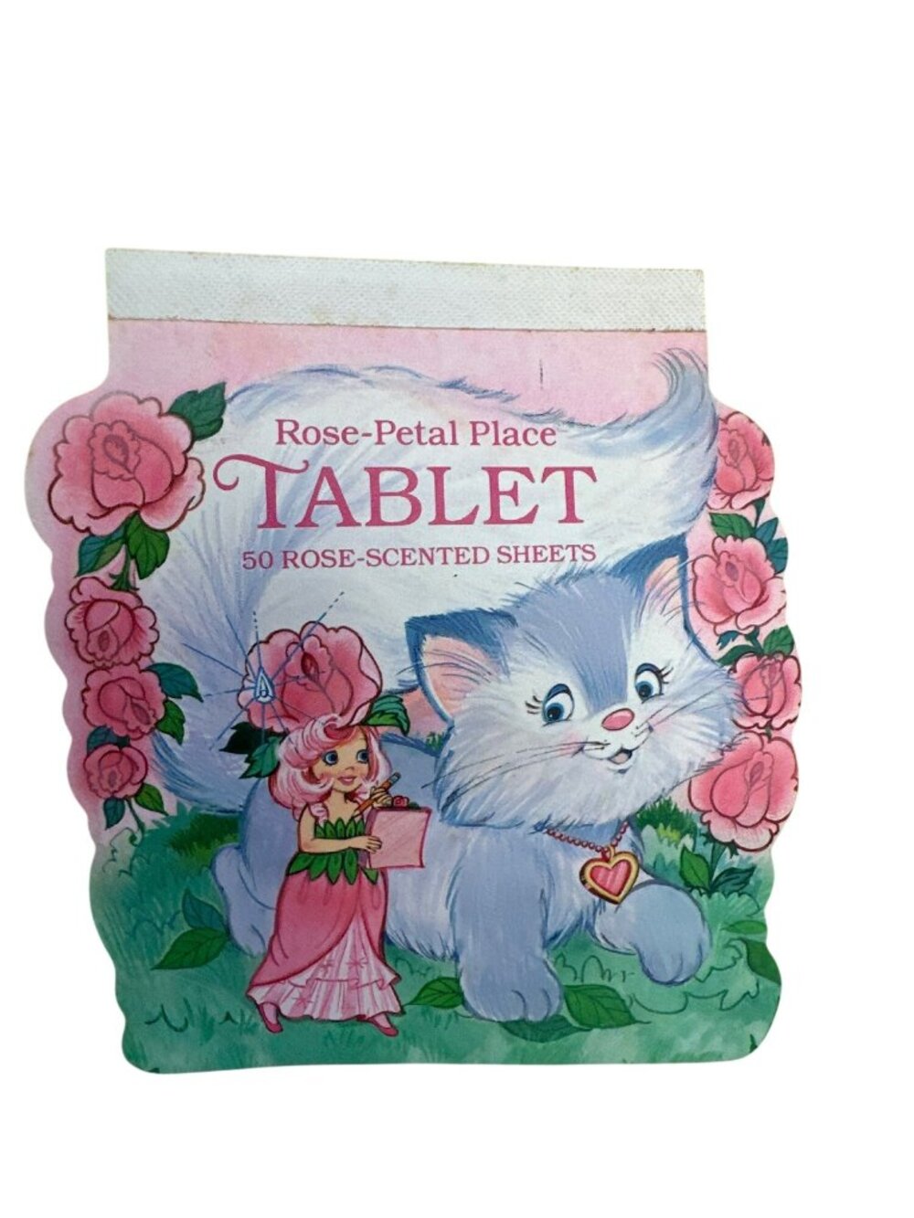Rose-Petal Place Rose-Scented Scalloped Notepad 4.5"x 5" Vintage 1983 Hallmark